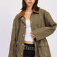 Autumn Paneled Chore with Waist Tie Jacket Clothing Emory Park 