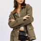 Autumn Paneled Chore with Waist Tie Jacket Clothing Emory Park 