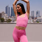 Ava Seamless Ribbed Crop Top Top mure + grand Pink Cosmos 
