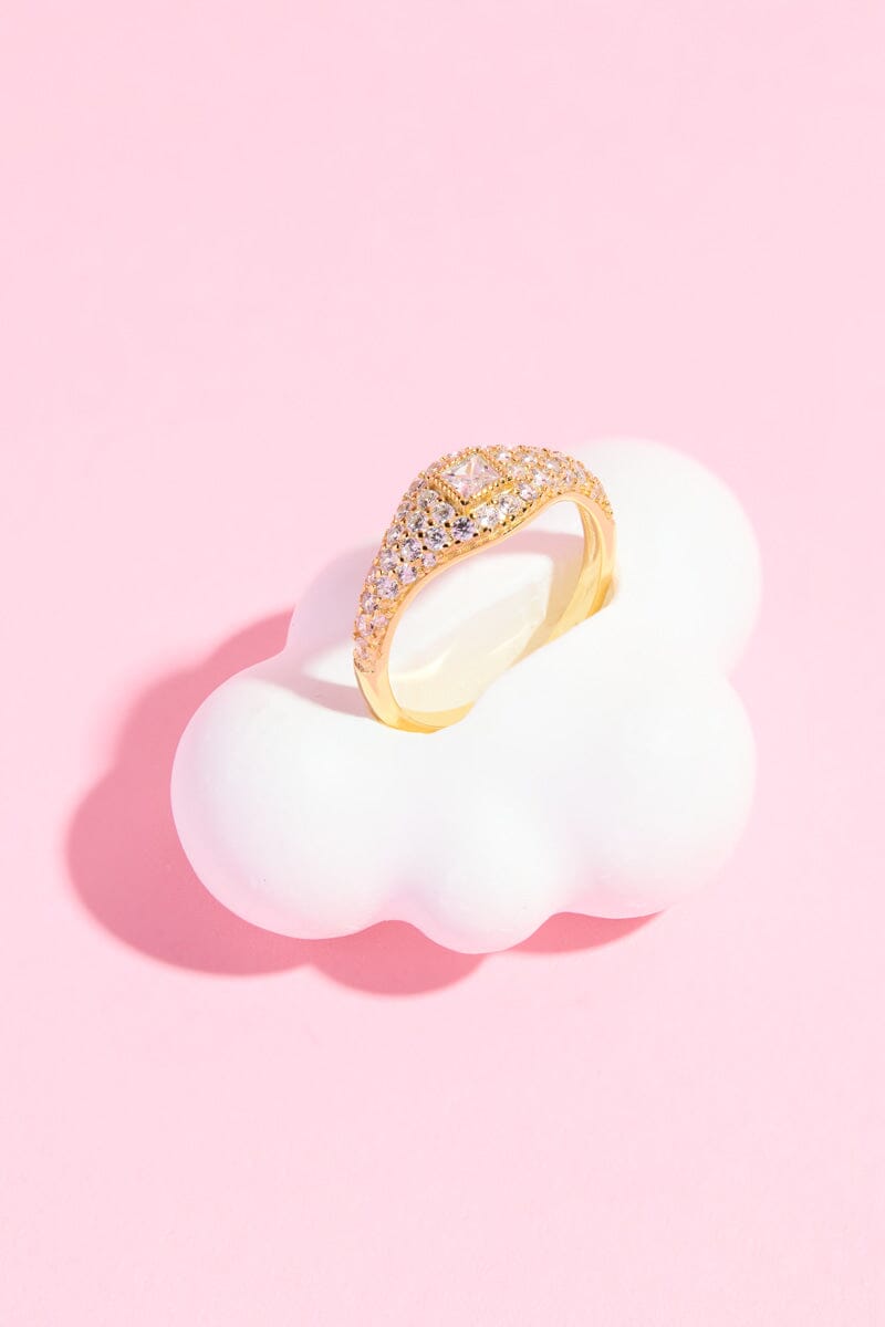 Baguette Pavé Sterling Silver RingMure + Grand