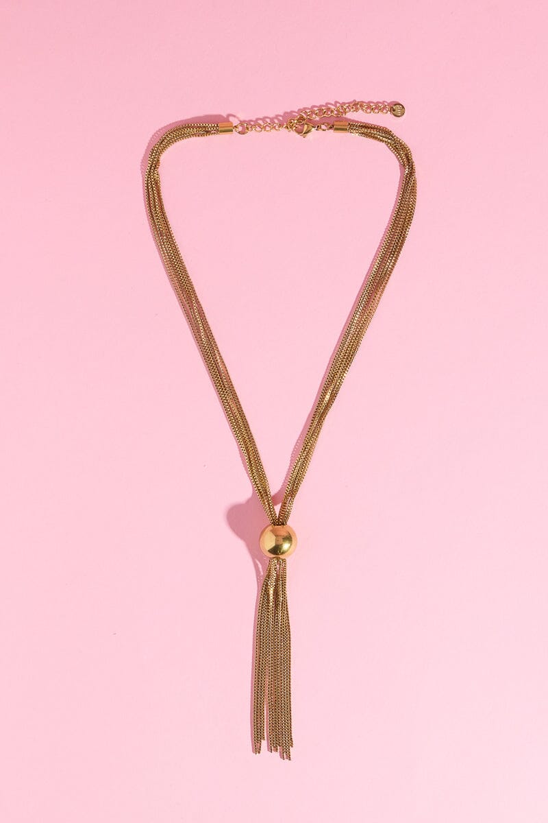 Ball Decor Y Shaped Necklace Necklaces mure + grand 