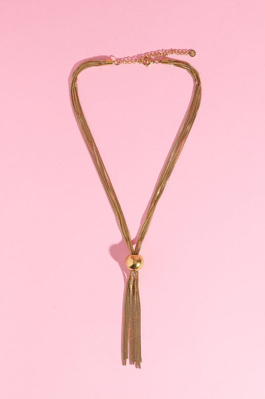 Ball Decor Y Shaped Necklace Necklaces mure + grand 