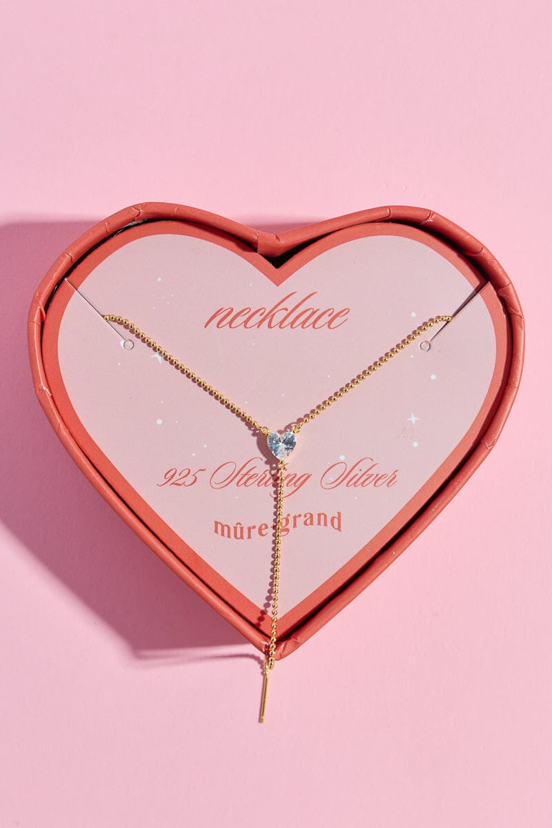 Beaded Pierced Heart Sterling Silver NecklaceMure + Grand