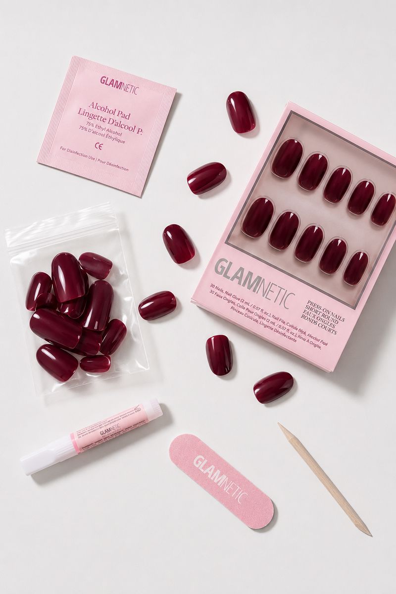 Berry Maroon Press-On Nails Nail Glamnetic 