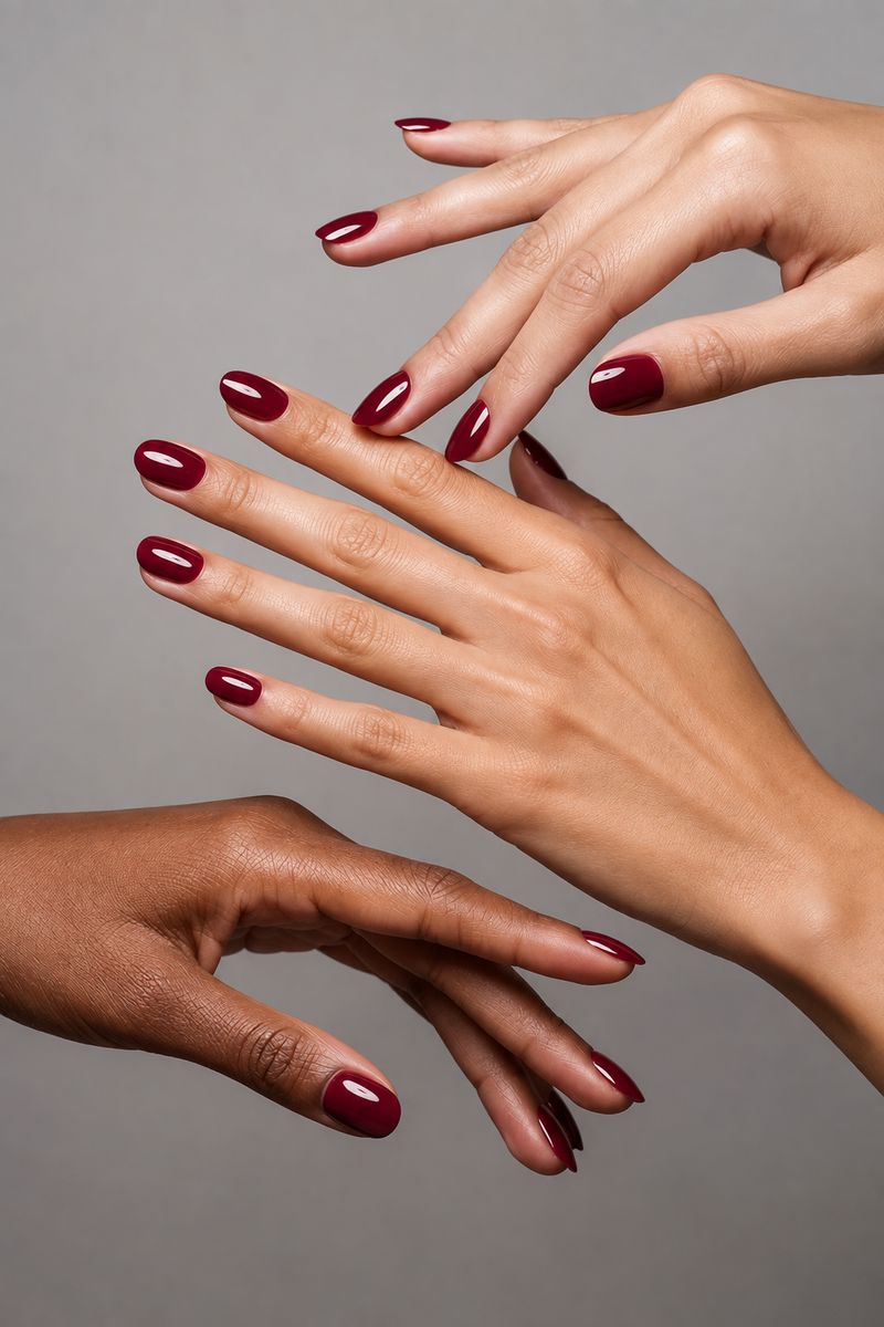 Berry Maroon Press-On Nails Nail Glamnetic 