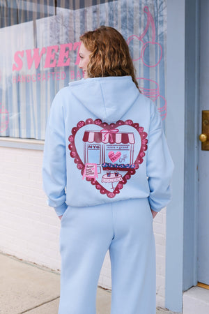 Best Friends Cafe Crop Graphic Hoodie