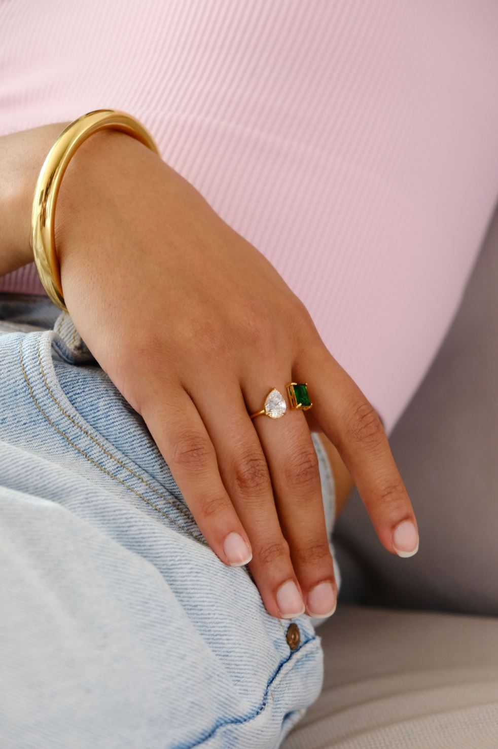 Better Together Double Stone Stacking Ring Rings mure + grand 6 Green 
