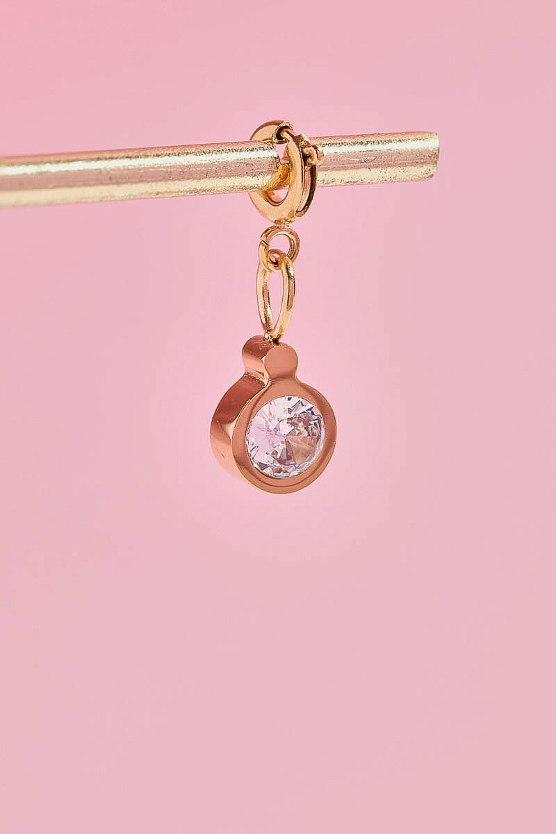 Bezel Crystal Charm With Spring Clip Mure + Grand 