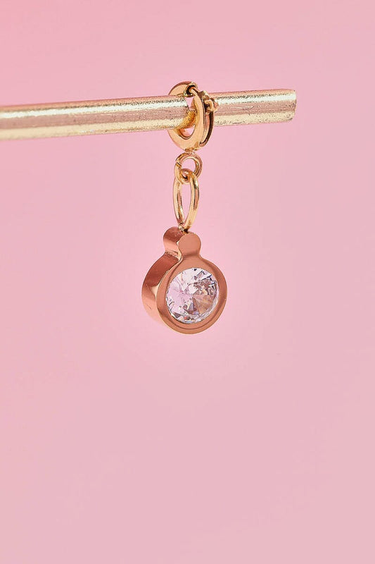 Bezel Crystal Charm With Spring Clip Mure + Grand 