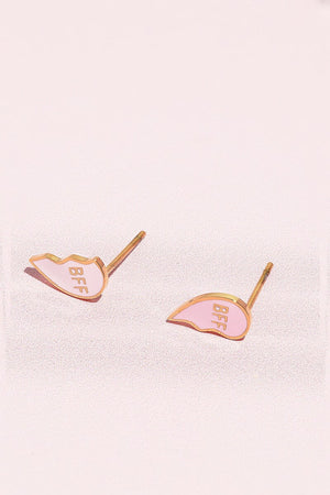 BFF Enamel Charm Stud Earrings
