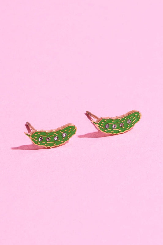 Big Dill Energy Enamel Charm Stud Earrings Earrings mure + grand 