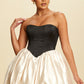 Black-Champagne Balloon Puff Dress Clothing Luxxel 