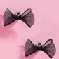 Black Fabric Bow Statement Earring Earrings mure + grand Silver 