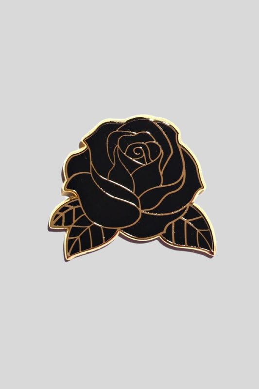 Black Rose Enamel Pin Enamel Pin Patches & Pins 