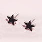 Black Star Enamel Charm Stud Earrings Earrings mure + grand Silver 