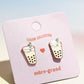 Boba Enamel Charm Stud Earrings Earrings Mure + Grand 