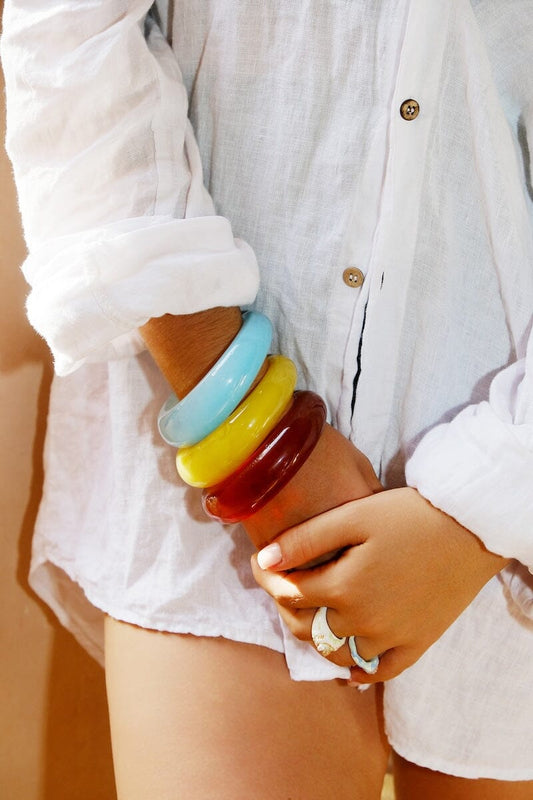 Bohemian Acrylic Wide Bangle Bracelet Set Bracelet Mure + Grand 