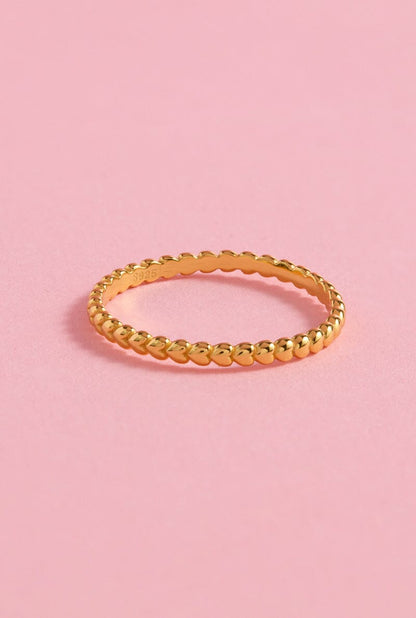Bond with Heart Sterling Silver Ring Ring mure + grand Gold 6 