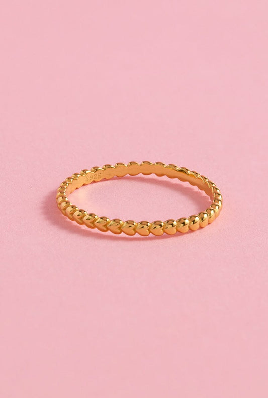 Bond with Heart Sterling Silver Ring Ring mure + grand Gold 6 
