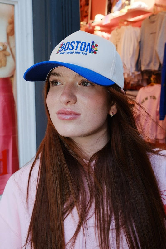 Boston Floral Embroidered Dad Hat Hats mure + grand 
