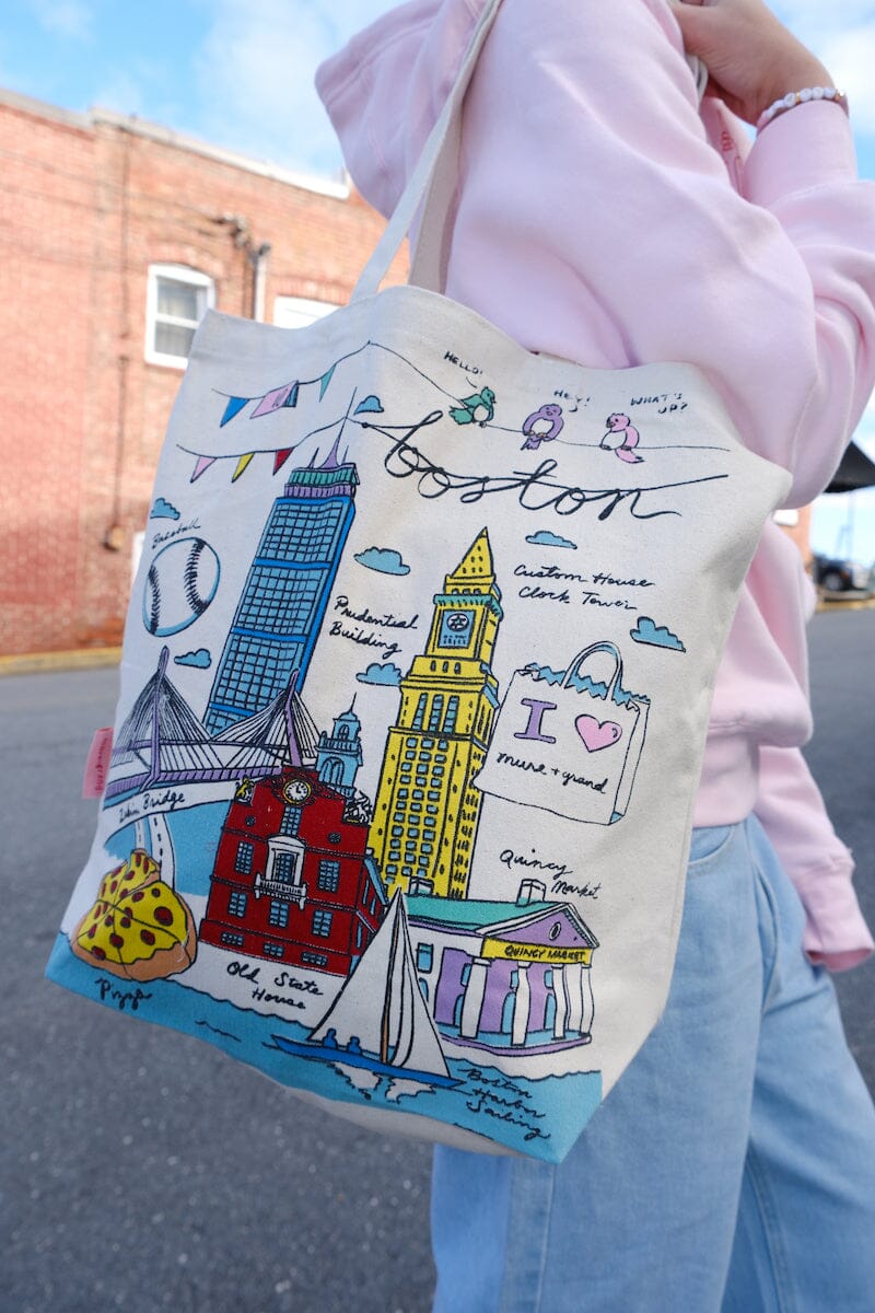 Boston Illustration Tote Bag Canvas Tote Bag mure + grand 