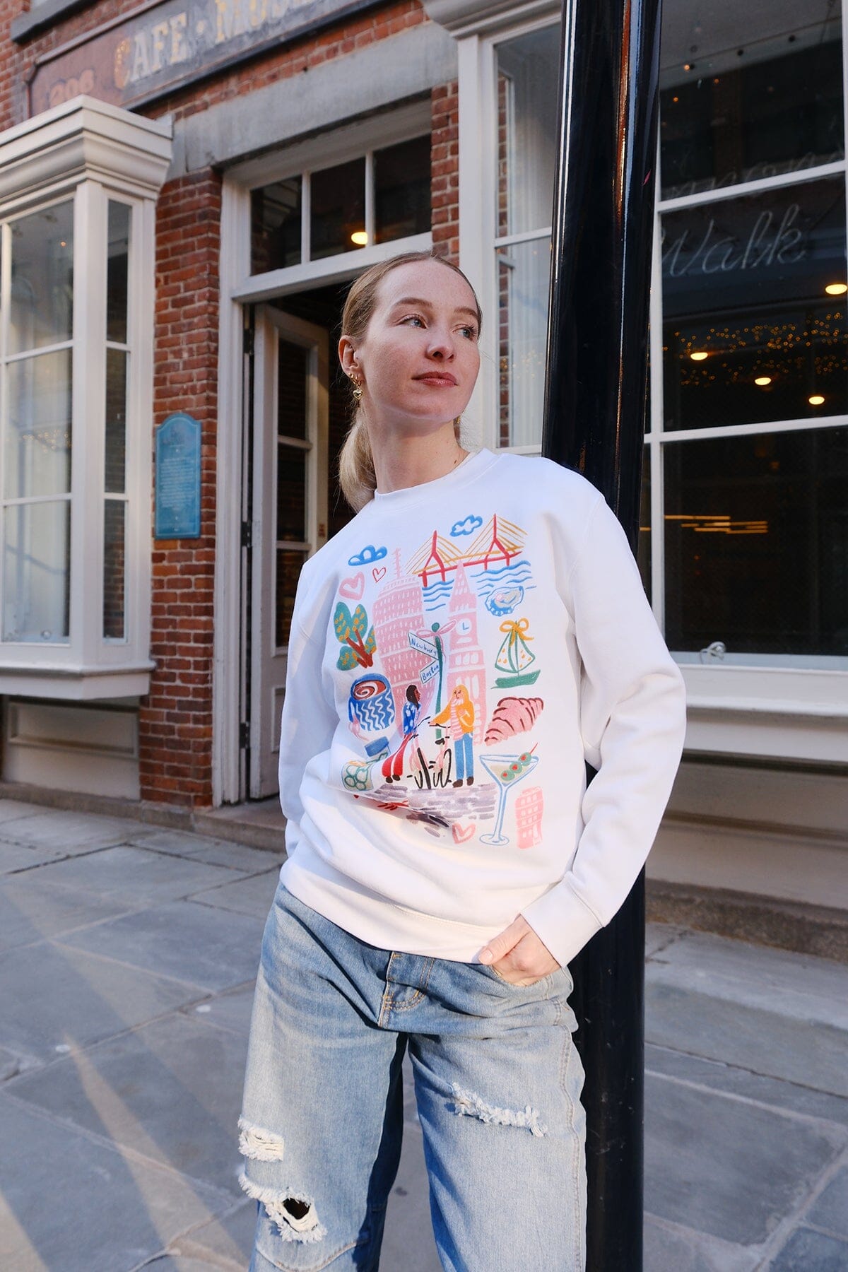 Boston Sketchbook Graphic Sweatshirt sweatshirt mure + grand 