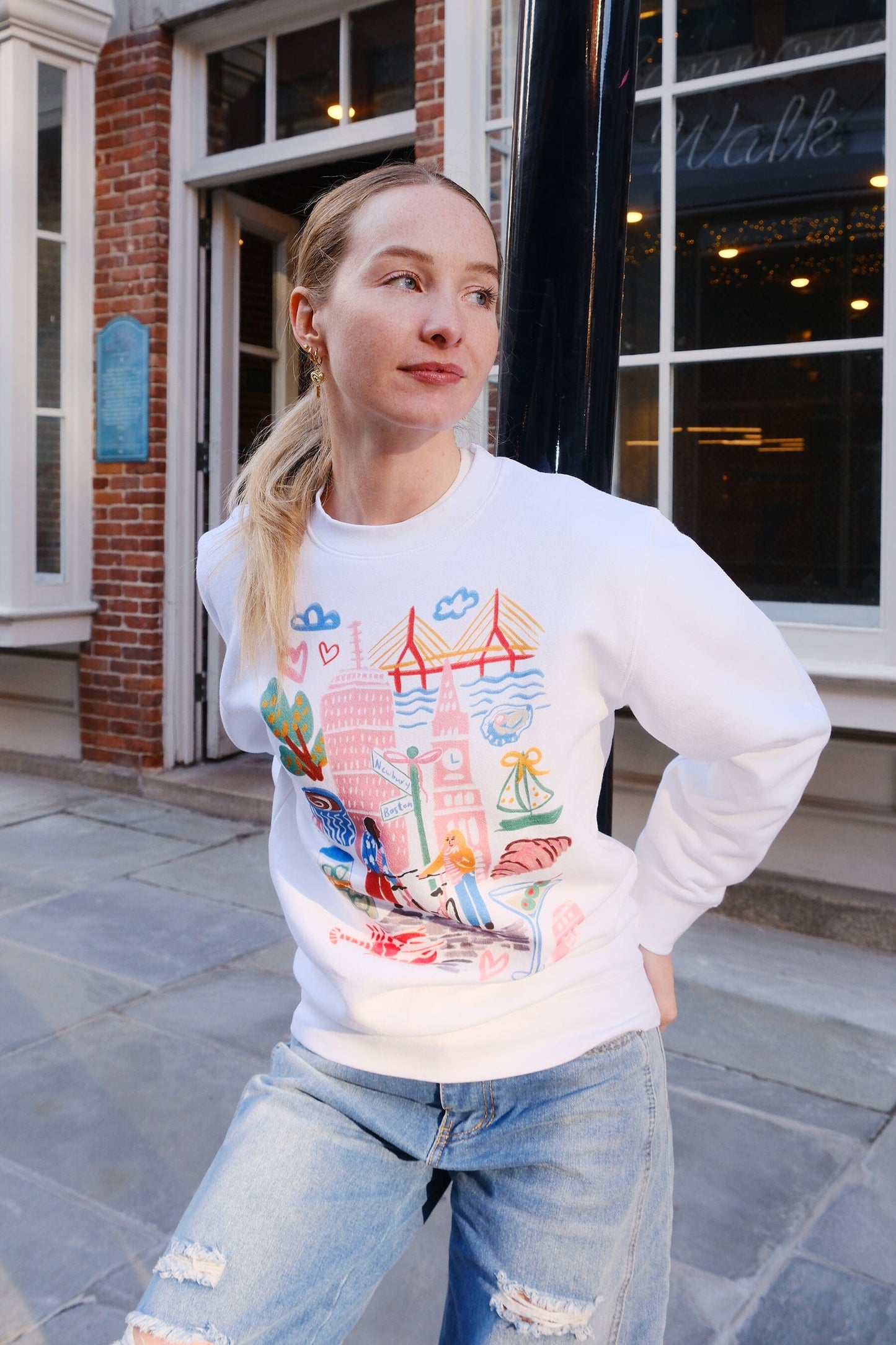 Boston Sketchbook Graphic Sweatshirt sweatshirt mure + grand 