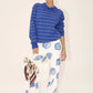 Bridget Vintage Style Collared Stripe Sweatshirt Clothing Bailey Rose 