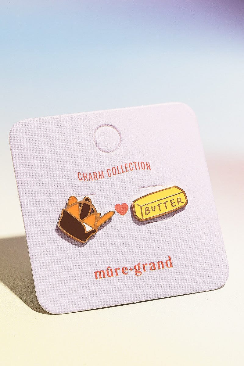 Butter + Baguettes Enamel Charm Stud Earrings Earrings mure + grand 