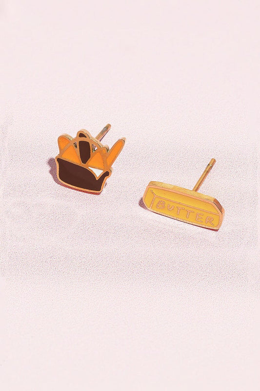 Butter + Baguettes Enamel Charm Stud Earrings Earrings mure + grand 