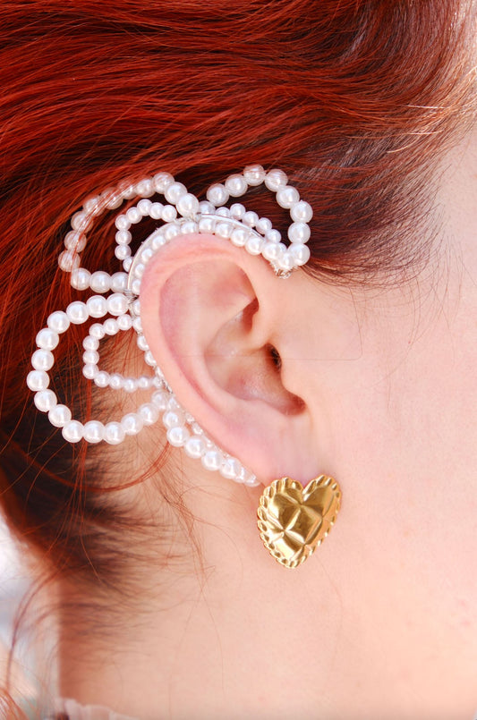 Camille Pearl Hook Ear Cuff Earring mure + grand 