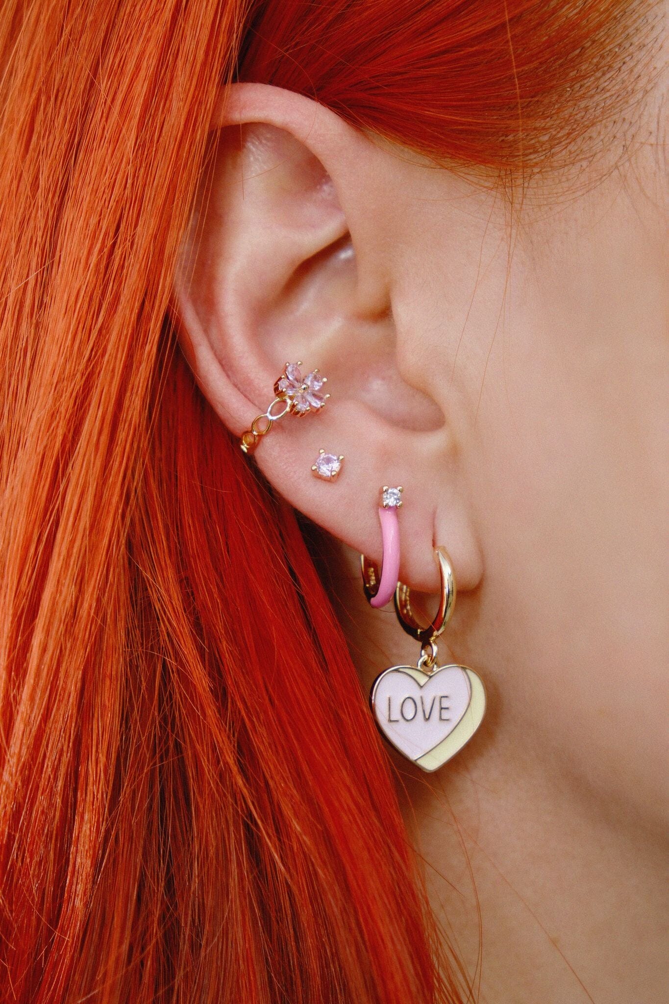 Candy Heart Charm Dangle Earrings Earrings mure + grand 