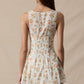 Canne Floral V-Neck Scallop Lace Mini Dress Clothing Sky to Moon 