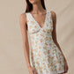 Canne Floral V-Neck Scallop Lace Mini Dress Clothing Sky to Moon 