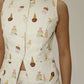 Carmella Ice Cream Print Sleeveless Button-Up Top Clothing Bailey Rose 