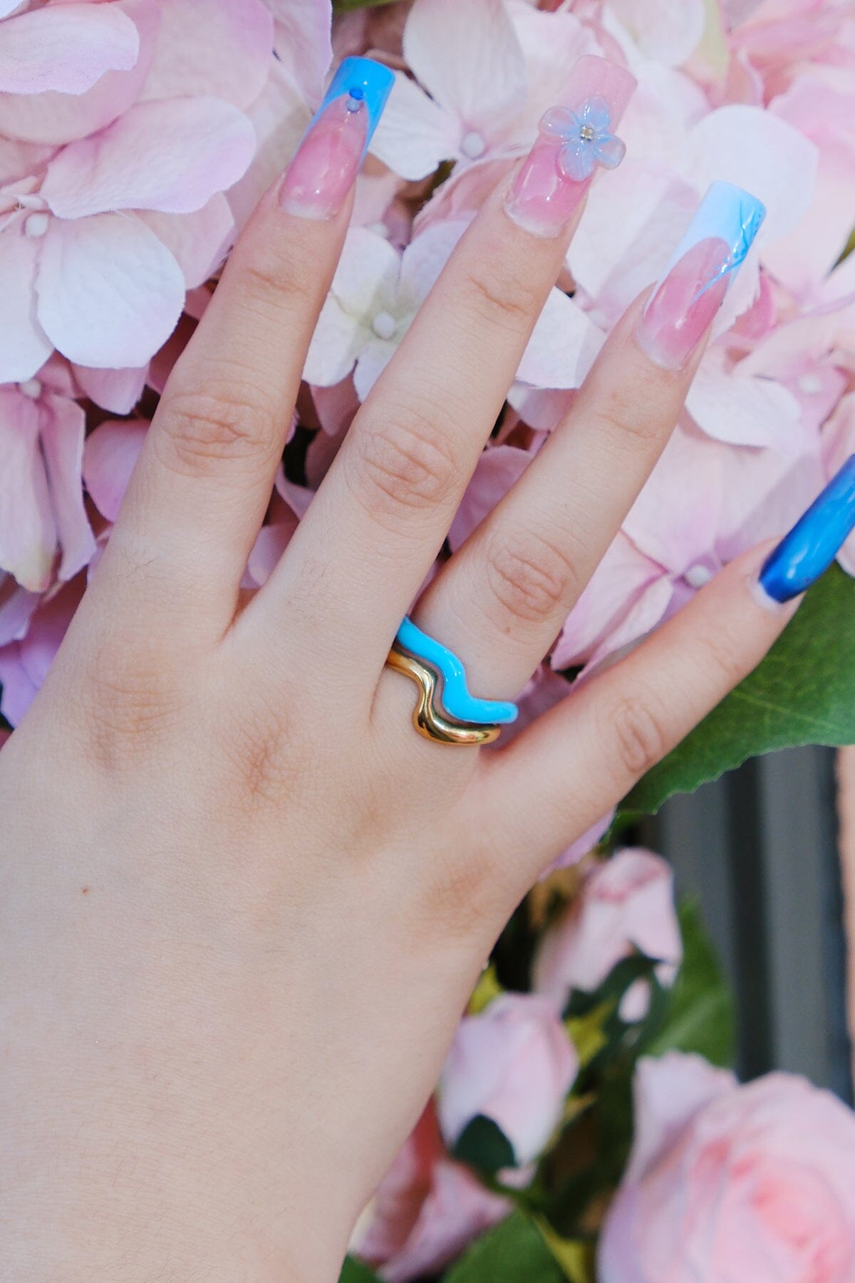 Carter Enamel Stacking Ring Rings mure + grand Blue 6 