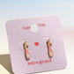 Champagne Bubbly Enamel Charm Stud Earrings Earrings mure + grand Gold 