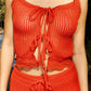 Cherry Crochet Tie Front Tank Top Clothing Bailey Rose 