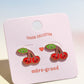 Cherry Enamel Charm Stud Earrings Earrings Mure + Grand 