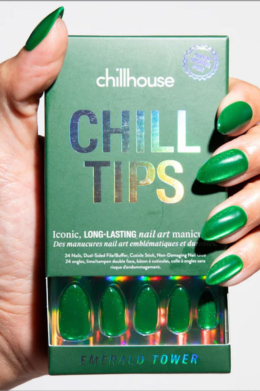 Chill Tips in Emerald Tower (Almond) Nail Chillhouse 
