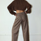 Chocolate Crop Knit Sweater Clothing Bailey Rose 