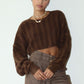 Chocolate Crop Knit Sweater Clothing Bailey Rose 