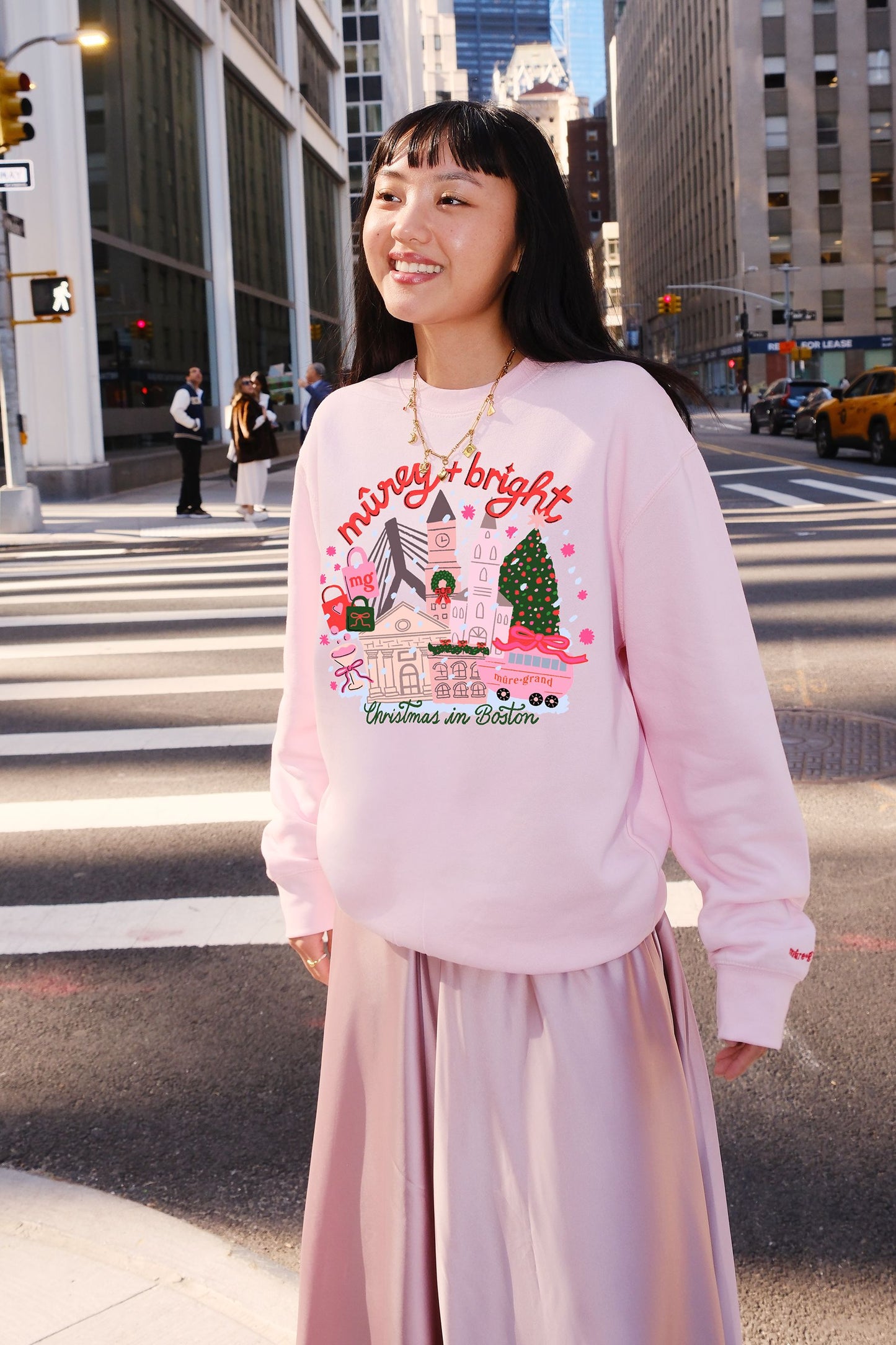 Christmas In Boston Graphic Sweatshirt sweatshirt mure + grand 
