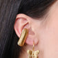 Chunky Ribbed Ear Cuff Earring mure + grand Gold 