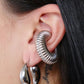 Chunky Ribbed Ear Cuff Earring mure + grand Silver 