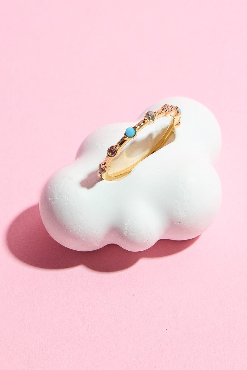 Circle Colored Gemstone Stacking RingMure + Grand
