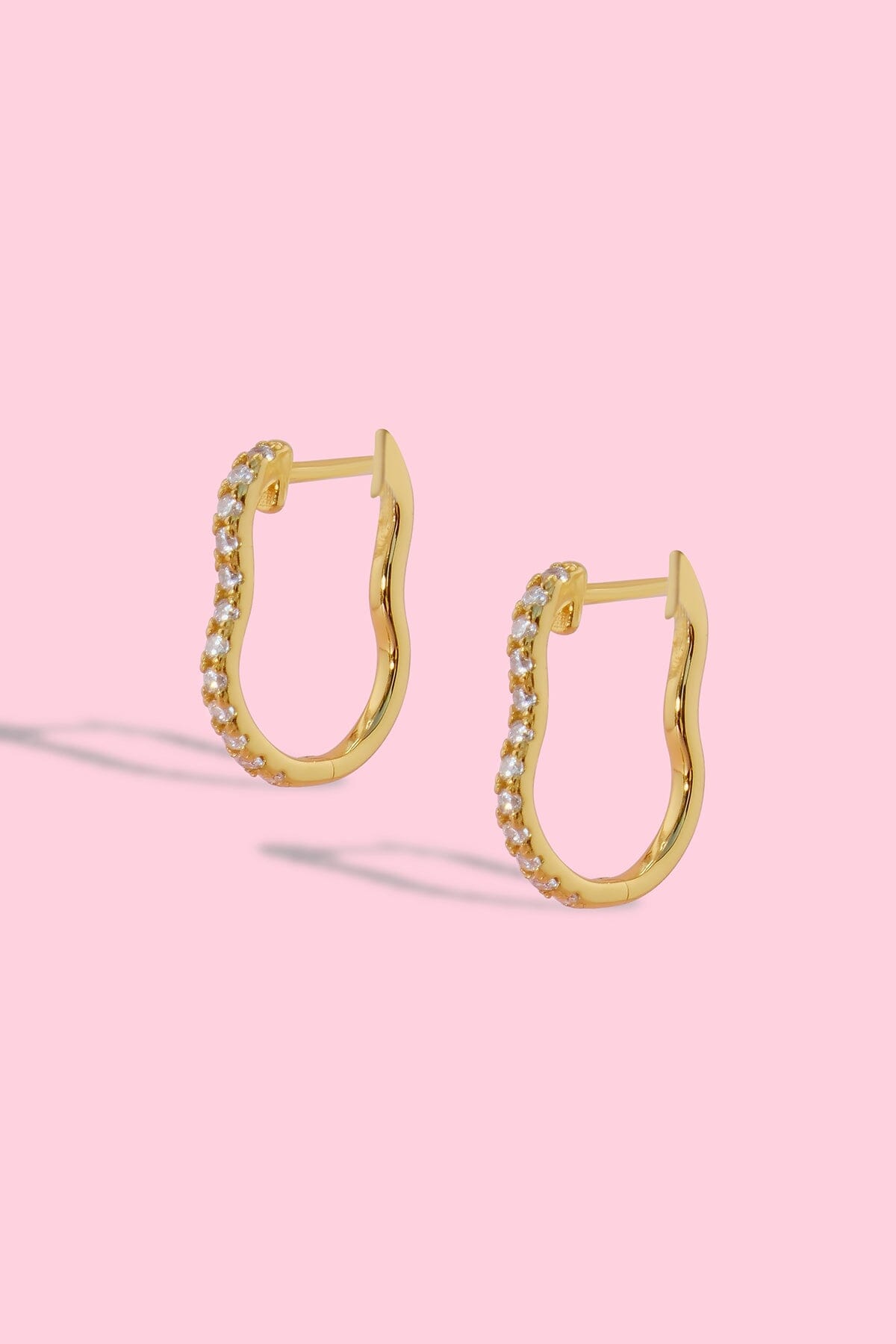 Clara Wavy Sterling Silver Hoop EarringsMure + Grand