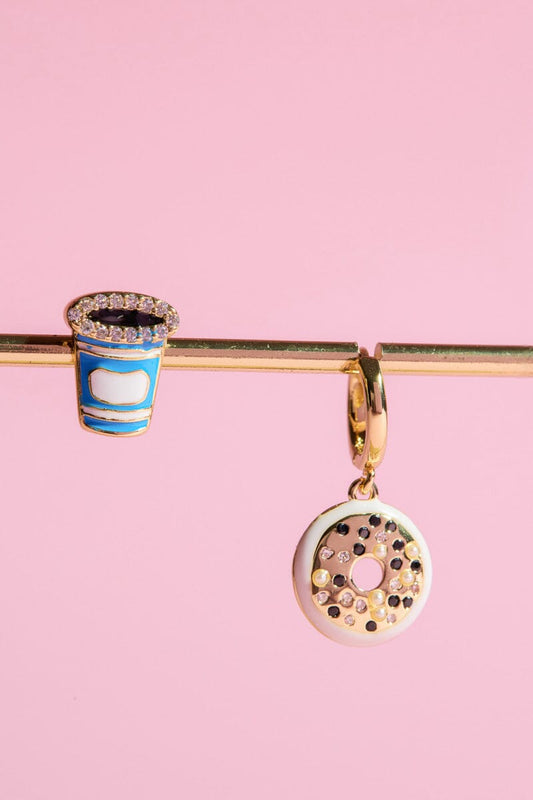 Coffee and Donut Charm Dangle + Stud Earring Earrings mure + grand 