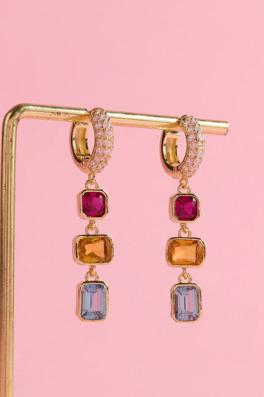 Colorful Crystal Charm Dangle Earrings Earrings mure + grand 