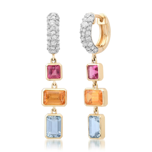 Colorful Crystal Charm Dangle Earrings Earrings mure + grand 